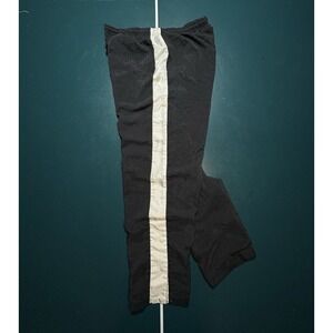 Vintage Nike Windbreaker Track Pants Mens XL Black Striped Baggy Snap Ankles 90s